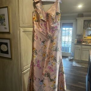 ALFRED SUNG Pink Floral Wedding Dress